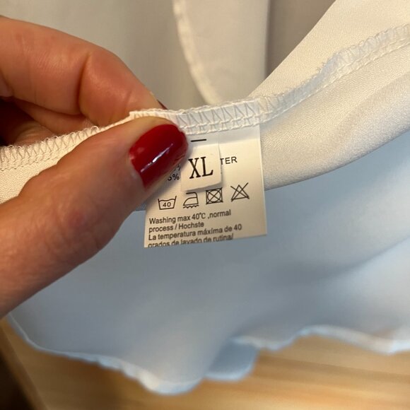 White Open Front Sheer Cardigan - L - Picture 5 of 8